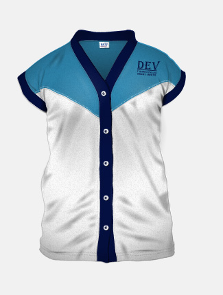 White + Feroze Blue + Navy Blue